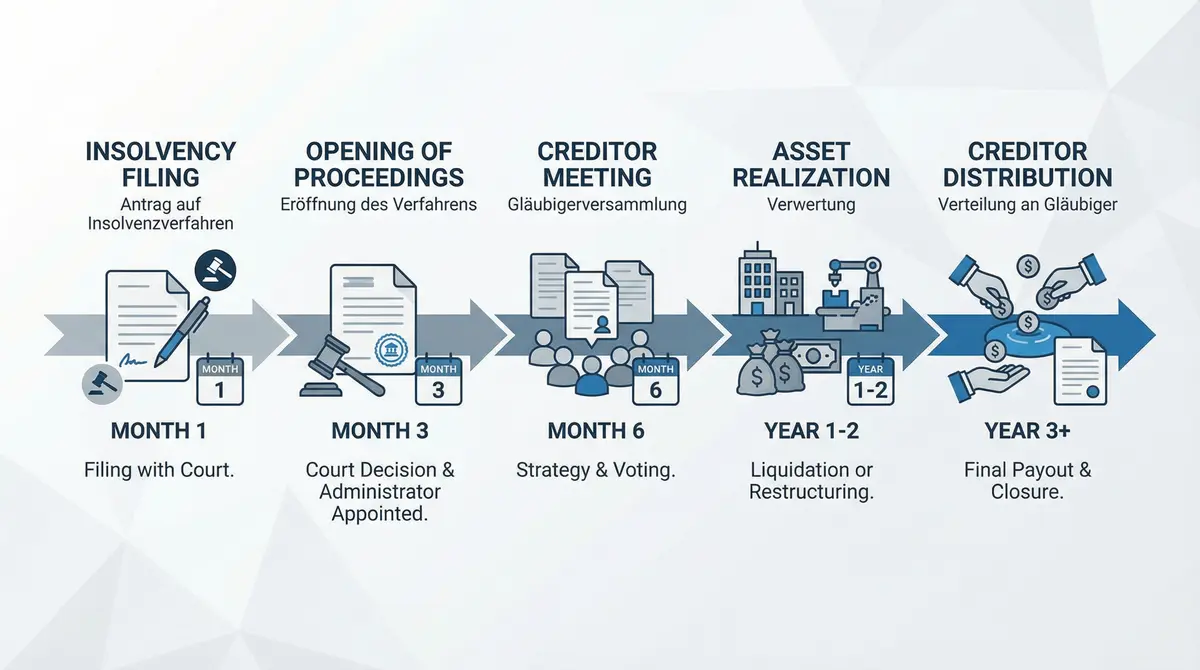 Insolvenzverfahren Ablauf: Was passiert wann? Der komplette Guide 2026